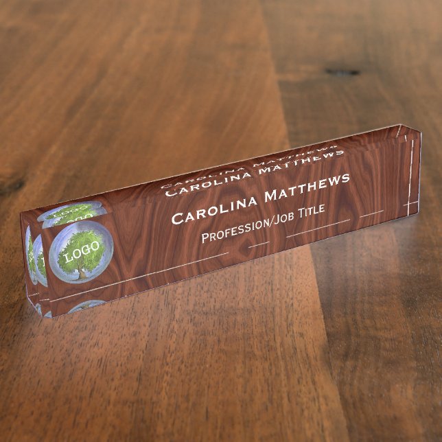 Logo-Wood Namensplakette (Seite)