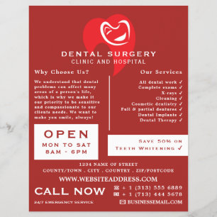 Logo Zahnmedizin White Hearted Tooth, Zahnarzt-Wer Flyer