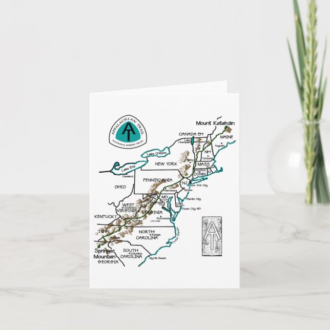 Logoappalachian Trail Wanderkarte Karte (Vorderseite)