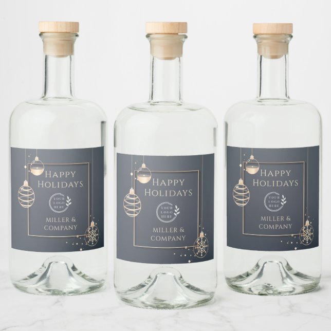 Logoaufenthalt Weihnachten Weihnachten Corporate M Alkoholflaschenetikett (Flaschen)