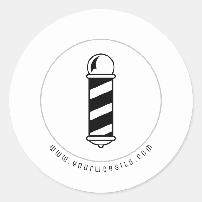 Logoaufkleber für den Barbershop-Pole Runder Aufkleber (Vorderseite)
