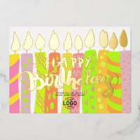 Logofarbige Kerzen hinzufügen Business Happy Birth