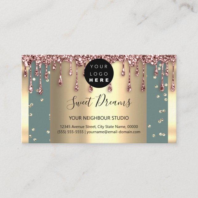 Logohair Makeup Nails Tropfen WELLNESS-CENTER QR C Visitenkarte (Vorderseite)