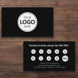 Logohochladen Moderne einfache Schwarze Loyalität Visitenkarte