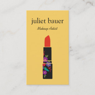 Logokombination für gelbe Makeup-Künstler Visitenkarte