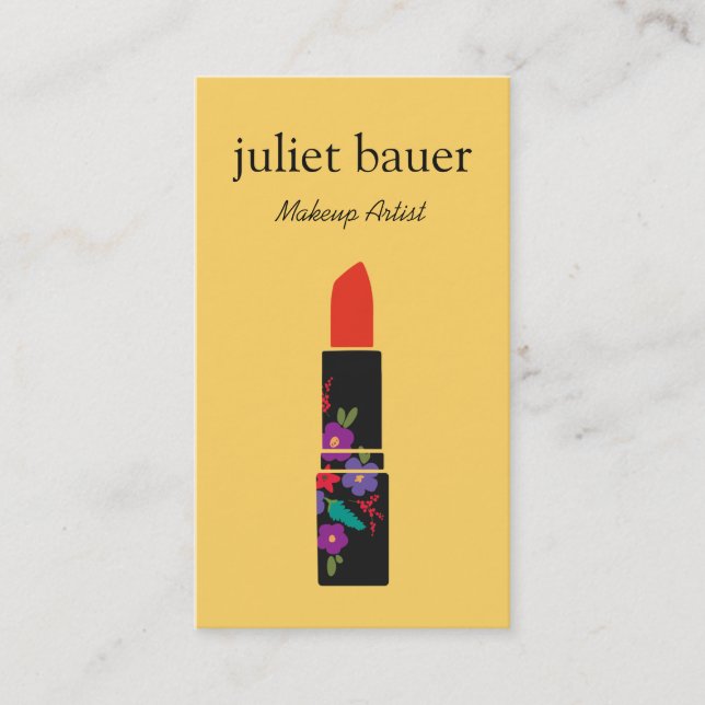 Logokombination für gelbe Makeup-Künstler Visitenkarte (Vorderseite)