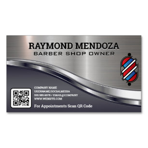 Logokombination QR-Code Metallic Sleek Magnetische Visitenkarte