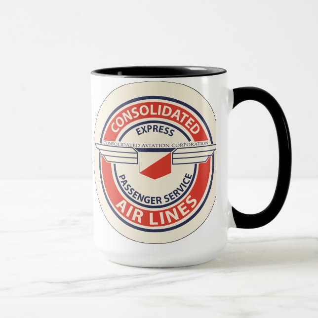 Logokombinationen für konsolidierte Fluggesellscha Tasse (Rechts)
