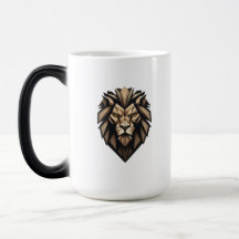 Logokombinationen und Tasse für geometrische Löwen