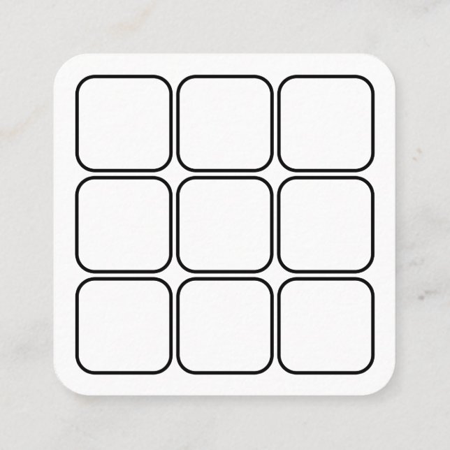 Logoloyalität vergütet Quadrat Treuekarte (Rückseite)