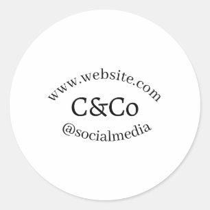Logoname Buchstabe Unternehmen Social Media Websit Runder Aufkleber