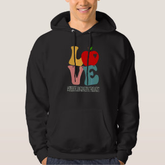 Logopäde Liebt Apfel Groovy Zurück Hoodie