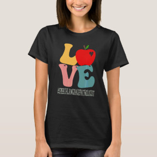 Logopäde Liebt Apfel Groovy Zurück T-Shirt