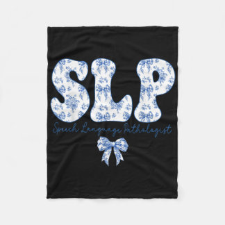 Logopädie Retro Slp Coquette Blau Fleecedecke