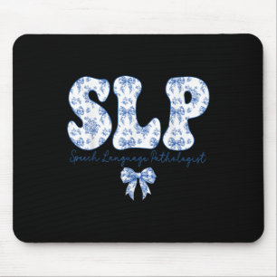 Logopädie Retro Slp Kokette Blau Mousepad