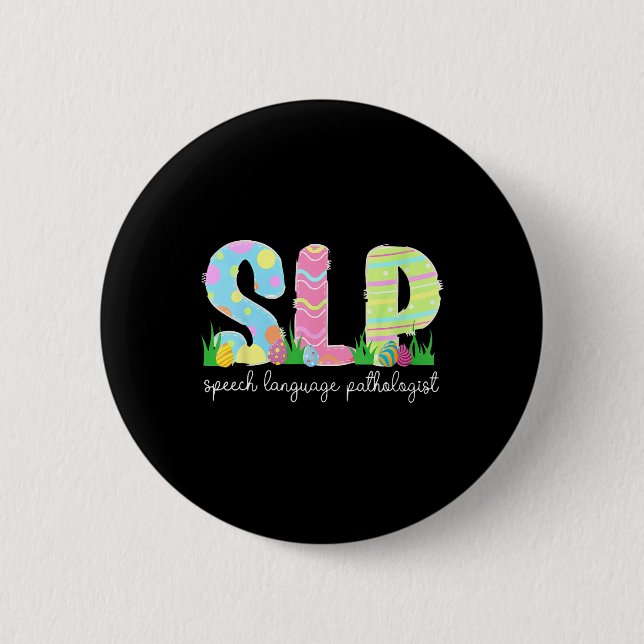 Logopädie Slp Ostern Sprachtherapie Button (Vorderseite)