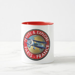 Logos für Reisen und Erkunden von Paris - Frankrei Tasse