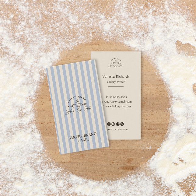 Logos für Vintage Blue Bakery gestrichen Visitenkarte (Von Creator hochgeladen)