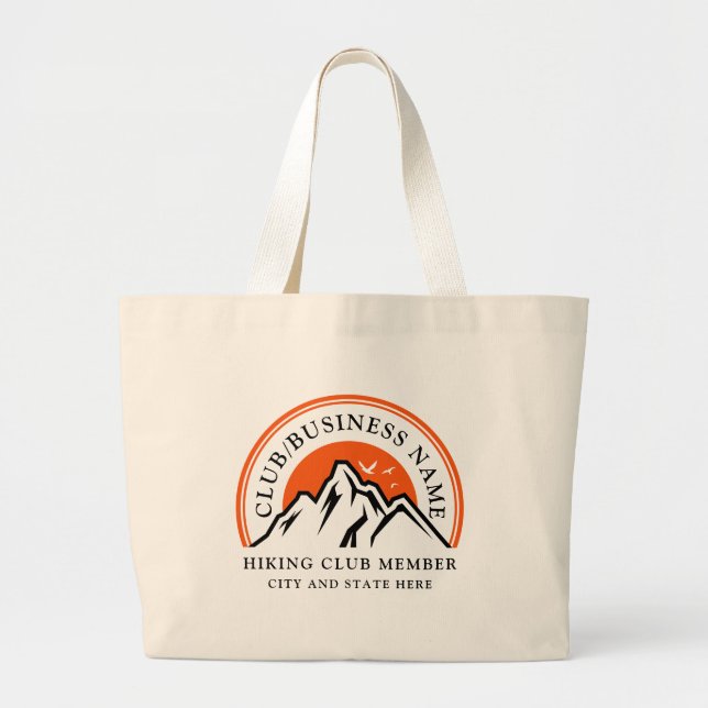 Logos für Wanderclubs Firmenname Mitarbeiter Swag Jumbo Stoffbeutel (Vorne)