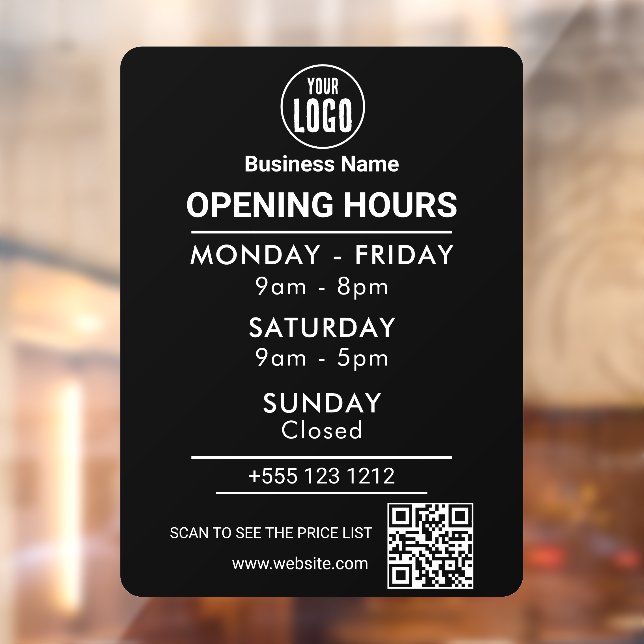 Logos Open Hours Social Media Business Fensteraufkleber (Blatt 2)