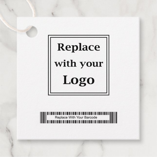 Logos und Barcode-Bulk-Produkthangmarken Geschenkanhänger (Vorderseite)