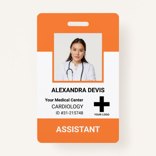 Logos und Foto für personalisierte Krankenhausmita Ausweis (Vorderseite)