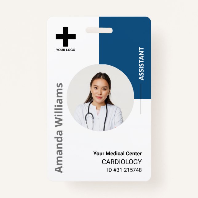 Logos und Foto für personalisierte Krankenhausmita Ausweis (Vorderseite)