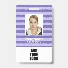 Logos und Strichcode für Mitarbeiter - Lila Streif Ausweis