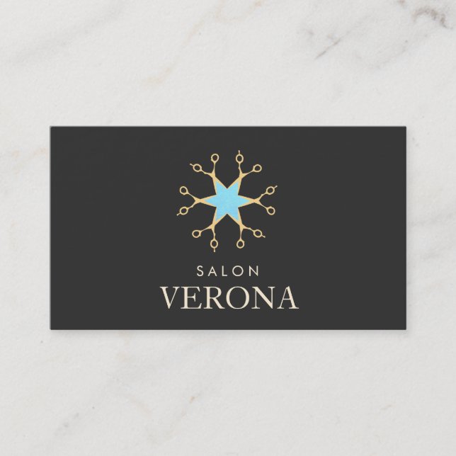 Logosalon für Eleganthaar-Stylist-Scheren Visitenkarte (Vorderseite)
