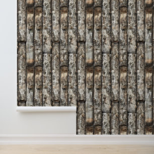 Logs Cabin Look rustiktisch Tapete