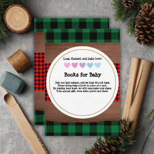 Logs Flannel Rustic Kariert Hearts Baby Dusche Begleitkarte