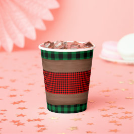 Logs Flannel Rustic Kariert Hearts Baby Dusche Pappbecher