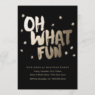 L'OH QUELLE invitation de fête de vacances de noir