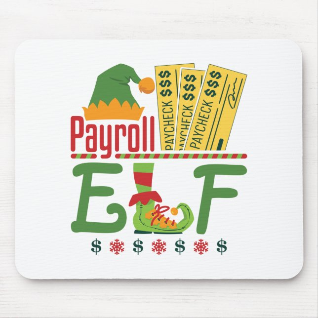 Lohnroll Elf Christmas Payroll Manager Mousepad (Vorne)