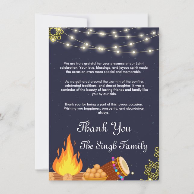 Lohri Carte de remerciements (Devant)