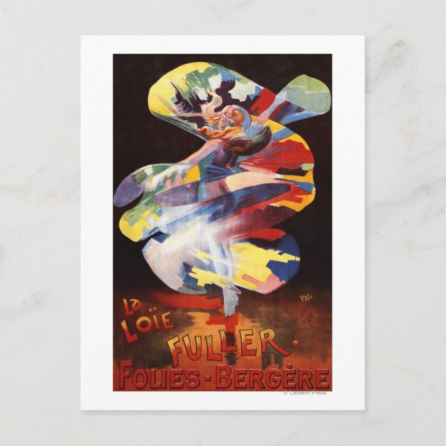 Loie Fuller im Theater Folies-Bergere Postkarte (Vorderseite)