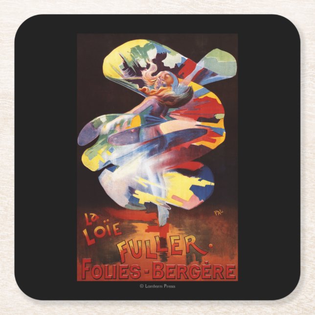 Loie voller an Folies-Bergere Theater Rechteckiger Pappuntersetzer (Vorderseite)