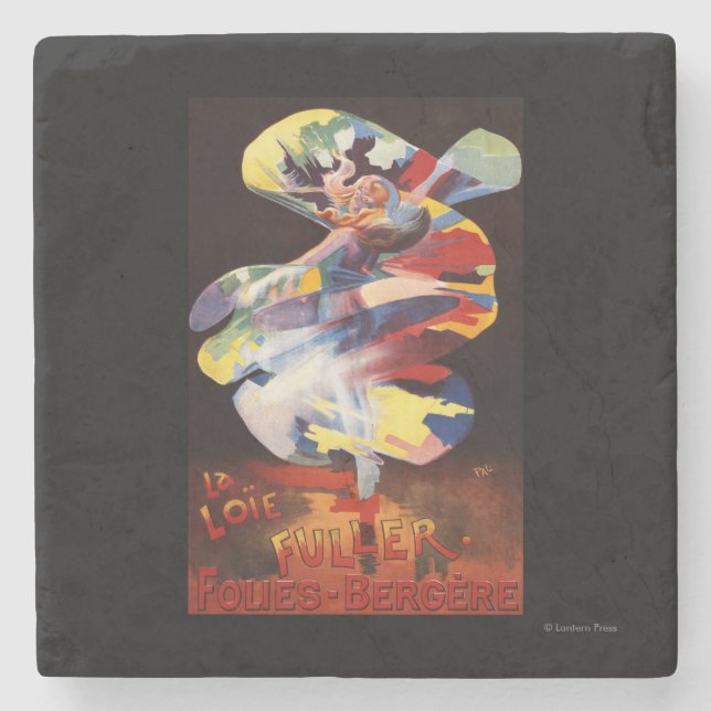 Loie voller an Folies-Bergere Theater Steinuntersetzer (Vorderseite)