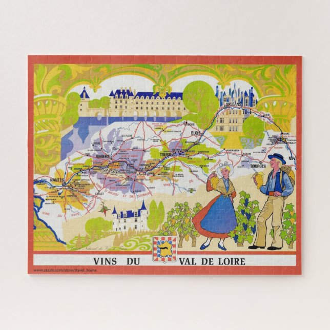 Loire-Tal 16x20 Wein-Karten-Puzzle (Horizontal)