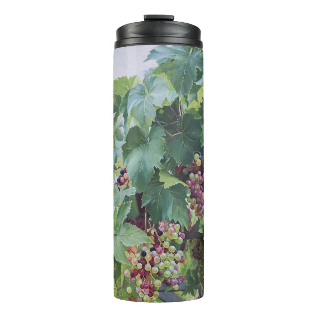 Loire Valley Vineyard – French Grape Painting Thermosbecher (Vorderseite)