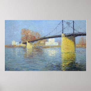 Loiseau - Die Hängebrücke in Triel Sur Seine … Poster