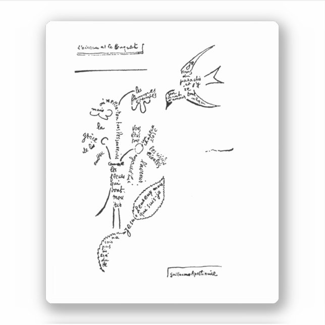 L'oiseau et le bouquet von Apollinaire Aufkleber (Vorderseite)