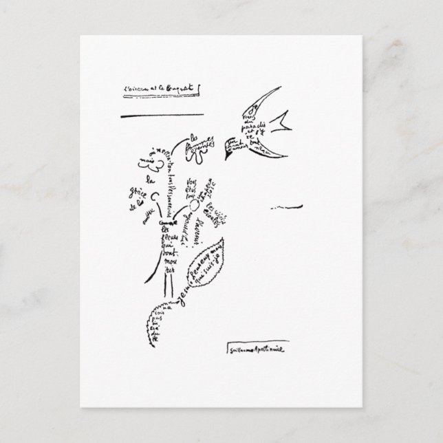 L'oiseau et le bouquet von Apollinaire Postkarte (Vorderseite)