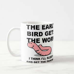 L'Oiseau Précoce Dort Dans Une Mug Drôle