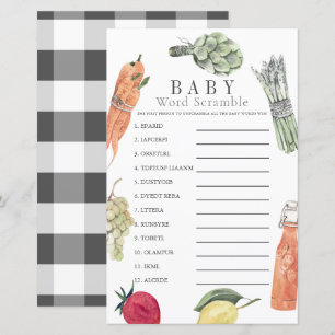 Lokal angebaute Baby-Bauer vermarkten Word-Scrambl