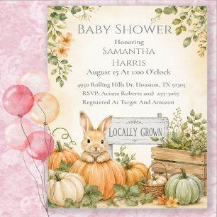 Lokal angebaute Baby Shower-Einladung mit Kürbis-H Einladung