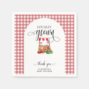 Lokal angebaute Baby Shower Karotten Gingham Serviette