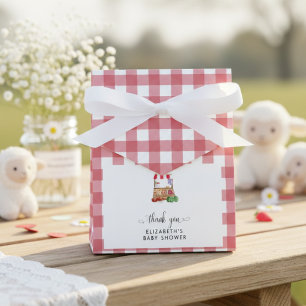 Lokal angebaute Babyparty-Rotkariert-Dankeschön Geschenkschachtel