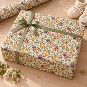 Lokal angebaute Birnen-Feigen-Baby-Shower-Geschenk Geschenkpapier