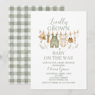 Lokal angebaute Farm-Baby-Shower-Einladung Einladung
